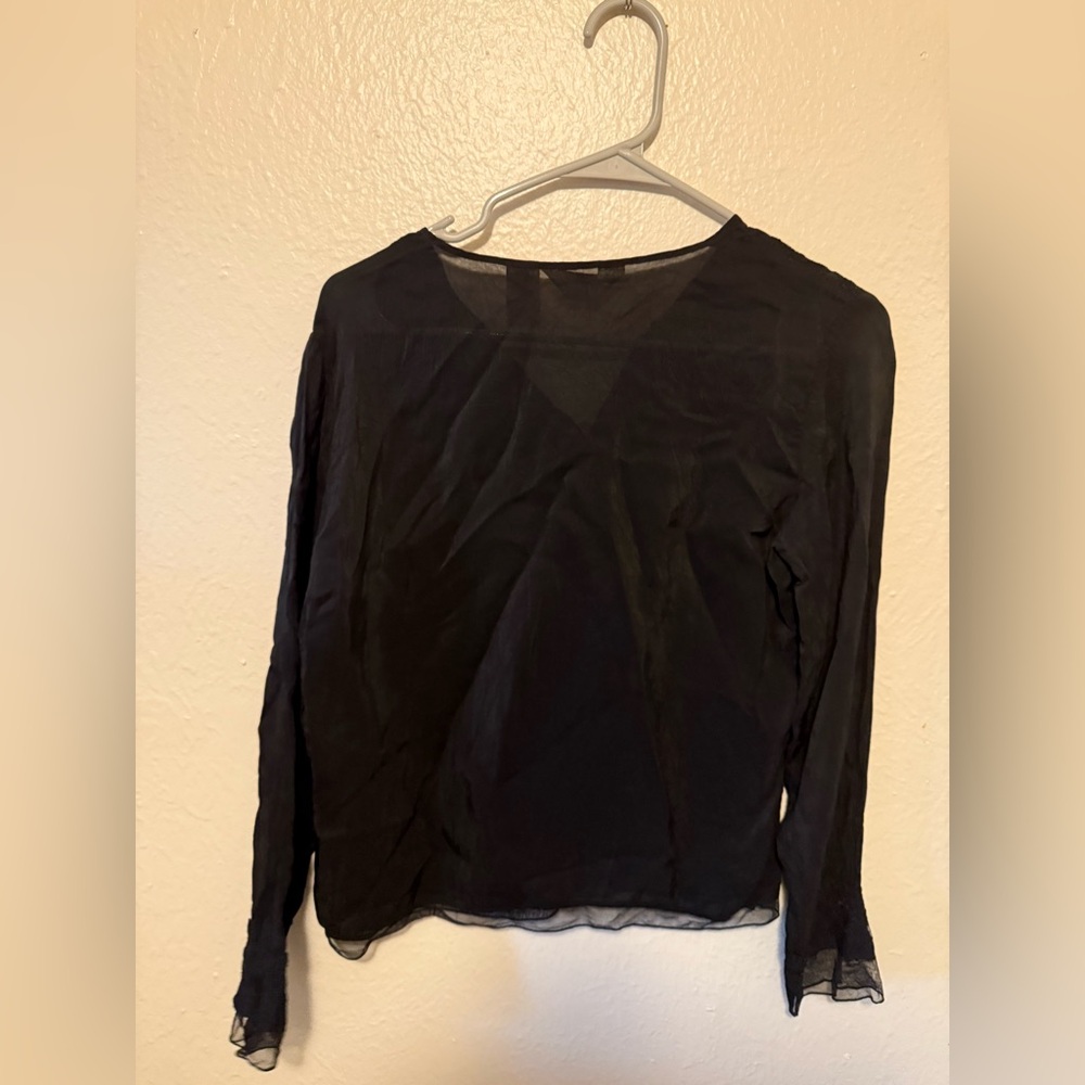 J Jill Black Lace Detail Women's Top - Picture 3 of 5
